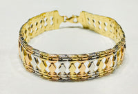 Tri-Color Gypsy Bracelet (14K).