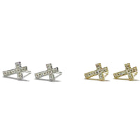 Cross Diamond Earring (14K)