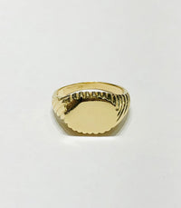 Ridged Pinky Signet Ring (14K)