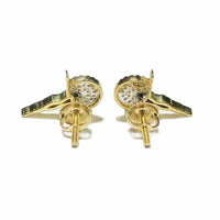 Diamond Halo Crucified Jesus Stud Earring (10K)