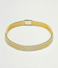 Three-Row CZ Bracelet (14K).
