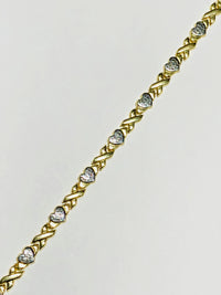 X and Heart Two-Tone Bracelet (14K)