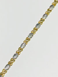 X and Hexagon Two-Tone Bracelet (14K)