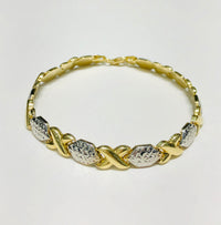X and Hexagon Two-Tone Bracelet (14K)