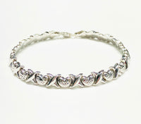 X & Heart Diamond Cut Bracelet (10K).