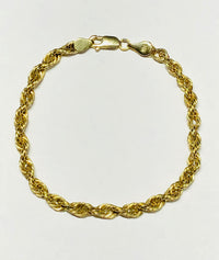 Hollow/Lightweight Rope Bracelet (14K).