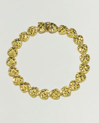 Full Heart Diamond Cut Bracelet (14K).