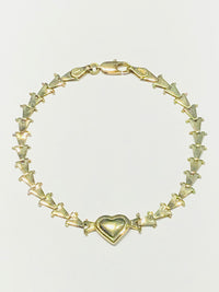 V-Link Heart Bracelet (14K)