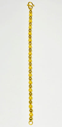 Sandblast/Polish Finish Ball Bracelet (24K)