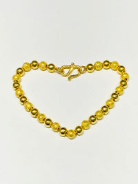 Sandblast/Polish Finish Ball Bracelet (24K)