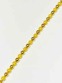 Sandblast/Polish Finish Ball Bracelet (24K)