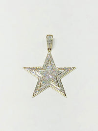 Gold Line Diamond Star Pendant (14K)