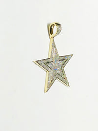 Gold Line Diamond Star Pendant (14K)