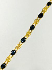 Oval Black Onxy Bracelet (24K)