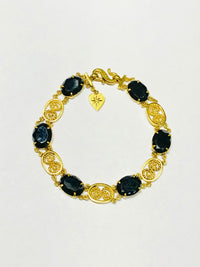 Oval Black Onxy Bracelet (24K)