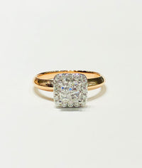 Square Diamond T/T Ring (14K)