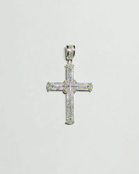 Diamond White Gold Cross Pendant (14K)