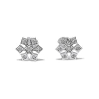 White Gold Snowflake CZ Earring (14K)