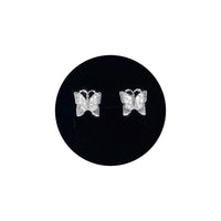 White Gold Butterfly CZ Earring (14K)