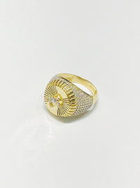 Two-Tone Gold Scorpion CZ Ring (10K)