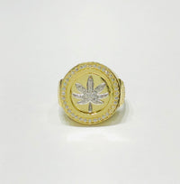 Two-Tone Gold Cannabis CZ Ring (10K)