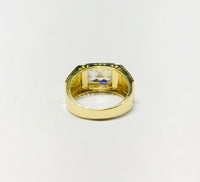 Checkered-Cut Rectangle CZ Ring (10K)