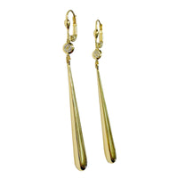 Bat Dangling CZ Earrings (14K)