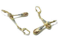 Tri-Color Dangling Earring (14K)