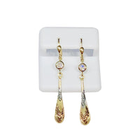 Tri-Color Dangling Earring (14K)