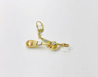 Tri-Color Line Dangling Earring (14K)