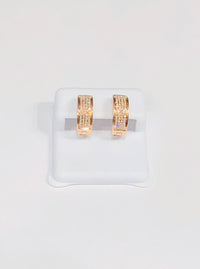Four-Row Huggie Diamond Earrings (14K)