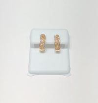 Rose Gold Huggie Diamond Earrings (14K)