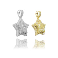 Double Layer Star Diamond Pendant (14K)