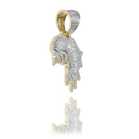 Dripping Africa Map Diamond Pendant (14K)