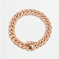 Diamond Rose Gold Miami Cuban link Bracelet (14K).