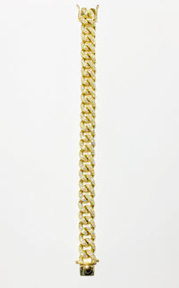 Diamond Miami Yellow Gold Cuban link Bracelet (14K).