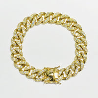 Diamond Miami Yellow Gold Cuban link Bracelet (14K).