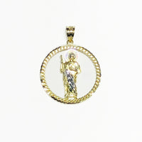 Saint Jude Round Frame Pendant (14K)