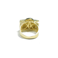 Two-Tone CZ Jesus Head Ring (14K)