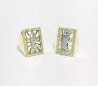 Two-Tone Saint Jude CZ Ring (14K)