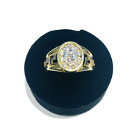 Two-Tone Saint Lazarus CZ Ring (14K)