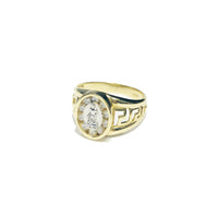Two-Tone Saint Lazarus CZ Ring (14K)
