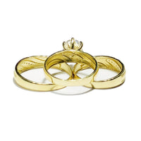Three-Pieces CZ Milgrain Ring (14K)