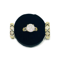 Three-Pieces "X" Diamond-Cut CZ Ring (14K)