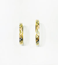 Tri-Color Diamond-Cut Bangle (14K).