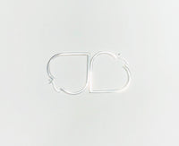 Heart Shaped Hoop Earrings (Silver)