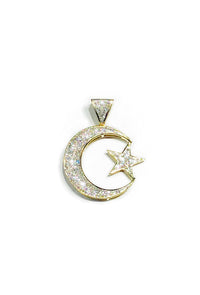 Moon Star Diamond Pendant (10K)
