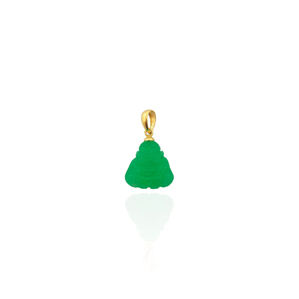 Mini Jade Buddha Pendant (14K)