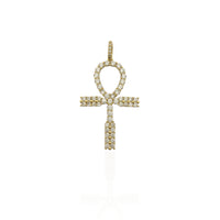 Iced-Out CZ Ankh Pendant (14K)