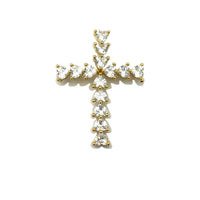 Heart Shape CZ Cross Pendant (14K)